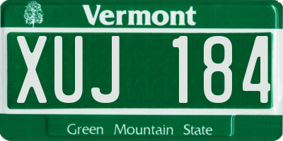 VT license plate XUJ184