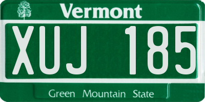 VT license plate XUJ185