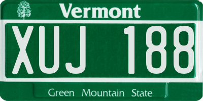 VT license plate XUJ188