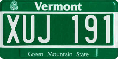 VT license plate XUJ191