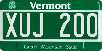 VT license plate XUJ200
