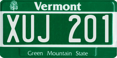 VT license plate XUJ201