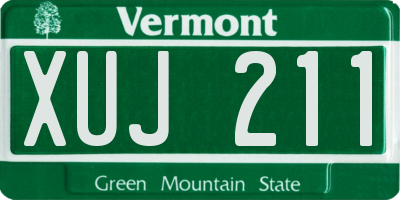 VT license plate XUJ211