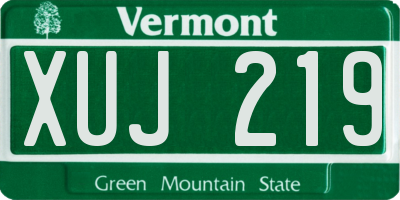 VT license plate XUJ219