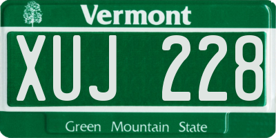 VT license plate XUJ228