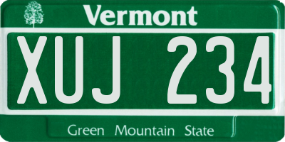 VT license plate XUJ234