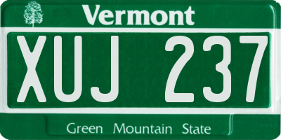 VT license plate XUJ237