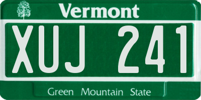VT license plate XUJ241