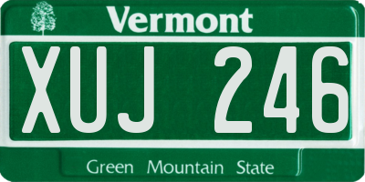 VT license plate XUJ246