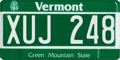 VT license plate XUJ248