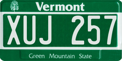 VT license plate XUJ257
