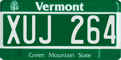 VT license plate XUJ264