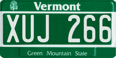 VT license plate XUJ266