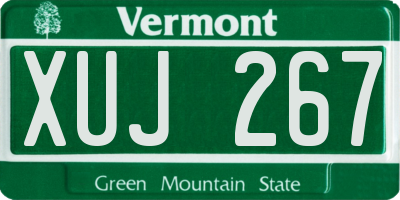 VT license plate XUJ267