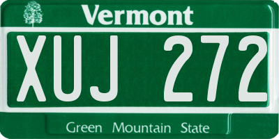 VT license plate XUJ272