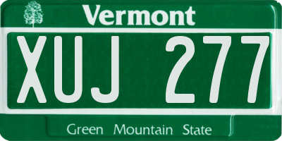 VT license plate XUJ277
