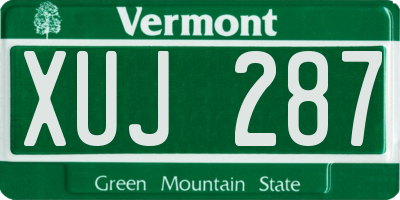 VT license plate XUJ287