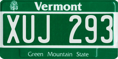 VT license plate XUJ293