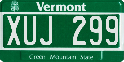 VT license plate XUJ299
