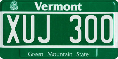 VT license plate XUJ300
