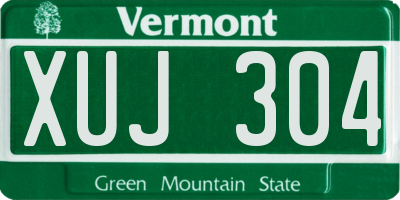 VT license plate XUJ304