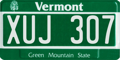 VT license plate XUJ307