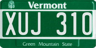 VT license plate XUJ310
