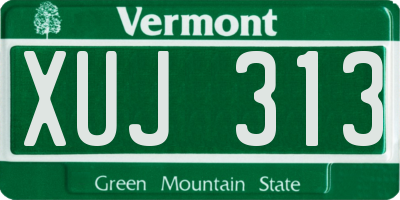 VT license plate XUJ313