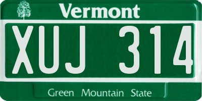 VT license plate XUJ314