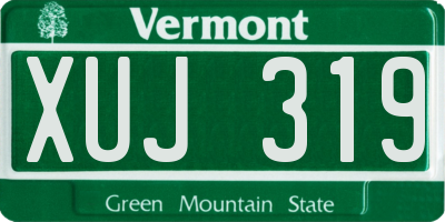 VT license plate XUJ319