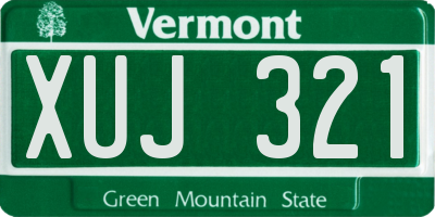 VT license plate XUJ321