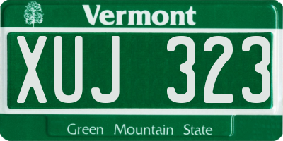 VT license plate XUJ323