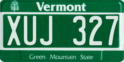 VT license plate XUJ327