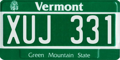 VT license plate XUJ331