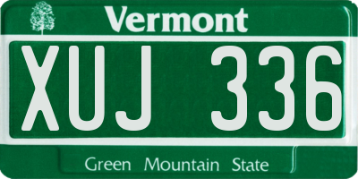 VT license plate XUJ336