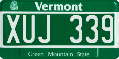 VT license plate XUJ339