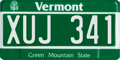 VT license plate XUJ341