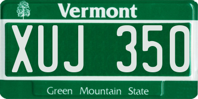 VT license plate XUJ350