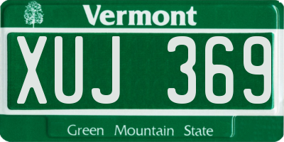 VT license plate XUJ369
