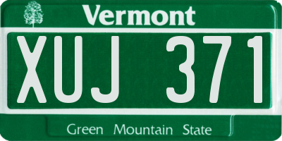 VT license plate XUJ371
