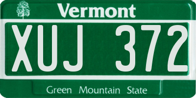 VT license plate XUJ372