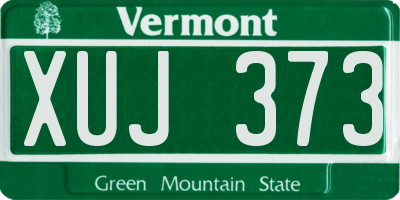 VT license plate XUJ373