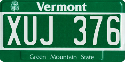 VT license plate XUJ376