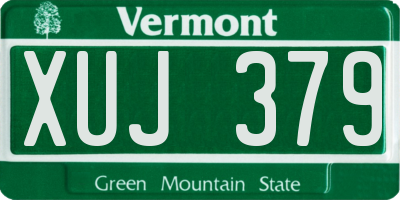 VT license plate XUJ379