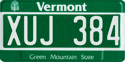 VT license plate XUJ384