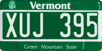 VT license plate XUJ395