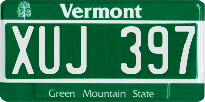 VT license plate XUJ397