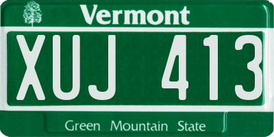 VT license plate XUJ413