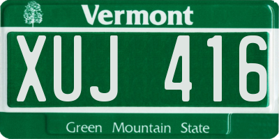 VT license plate XUJ416