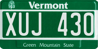 VT license plate XUJ430